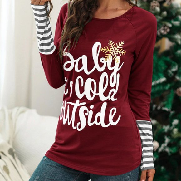 Tops - LAST ONE! Baby Its Cold Outside Christmas Shirt